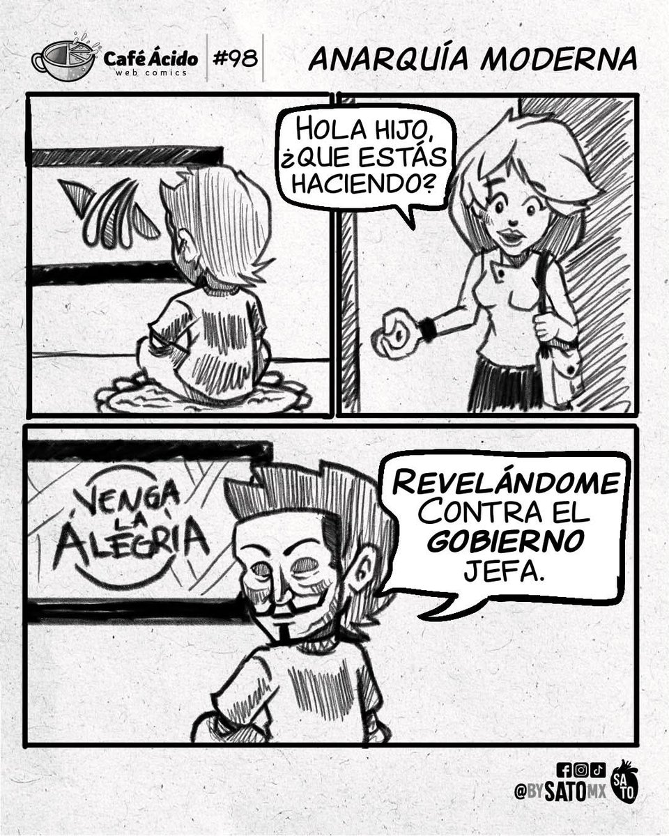 elsatocomedia's tweet photo. Anarquía Moderna / CA98
#CafeAcido #TiraComica #HumorAcido #TvAzteca #HumorMexicano https://t.co/FB5ldnnaas