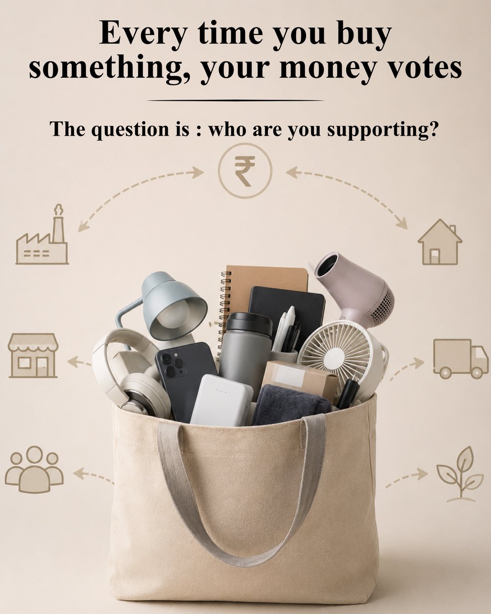 ONOS_Official's tweet photo. Every purchase you make has an impact. Your money supports businesses, supply chains, and jobs. The question is: do you know where it’s going? Right now, that clarity isn’t always visible. An official symbol can change that helping you make choices that support Indian businesses. https://t.co/rswKqllUgb
