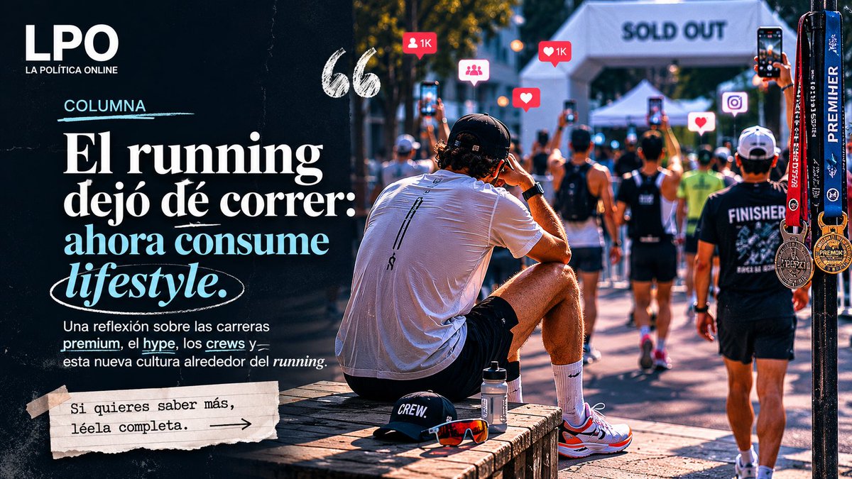 RaulParedesP's tweet photo. El running pasó de perseguir marcas personales… a perseguir lugares en listas de espera. 🏃🏻‍♂️📲

Hoy parece importar más entrar al evento exclusivo, el outfit, el reel o el hype… que la preparación misma.

Les dejo mi nueva columna sobre lo que está pasando con las carreras premium, el lifestyle runner y esta nueva cultura alrededor del running. 👟🔥

Si quieren leerla completa 👇🏼
https://t.co/Dtu8TX2S2N