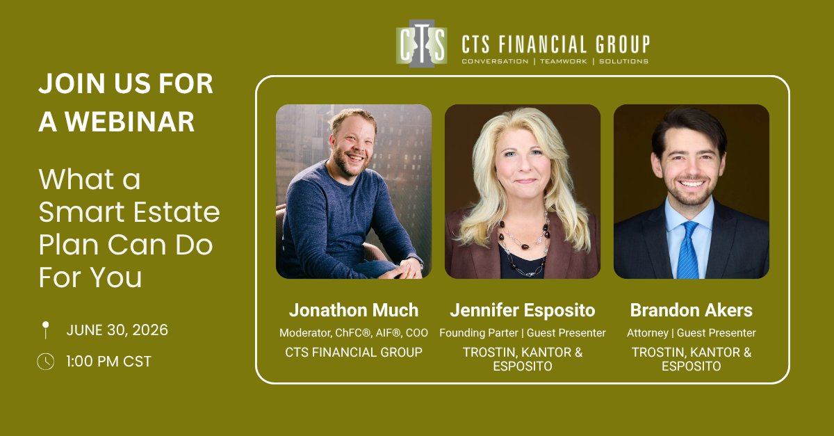 CTS_Chi's tweet photo. Is your estate plan built to protect your family and legacy? 

Join @CTS_Chi + TKE for a live webinar covering trusts, common estate planning mistakes, wealth preservation strategies, and more.

📅 June 30
🕐 1 PM CT
💻 Live on Teams

#EstatePlanning #FinancialPlanning https://t.co/NIj6l6xAlA