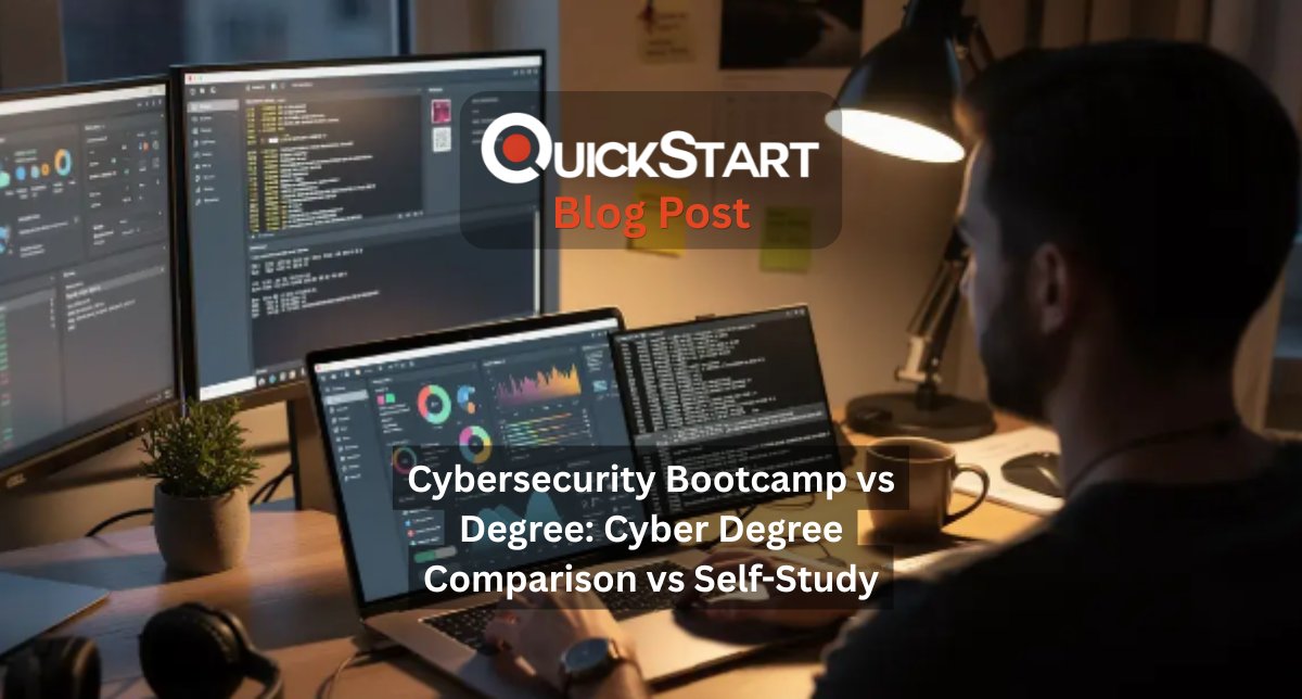 QuickStartIntel's tweet photo. Bootcamp, degree, or self-study? 🔐

There’s no single path into cybersecurity anymore. The best route depends on your goals, timeline, and learning style.

Our latest guide breaks it all down: https://t.co/xBeM8TVv4C

#Cybersecurity #TechCareers #CareerChange #TechCareers https://t.co/nZANoPCqNV