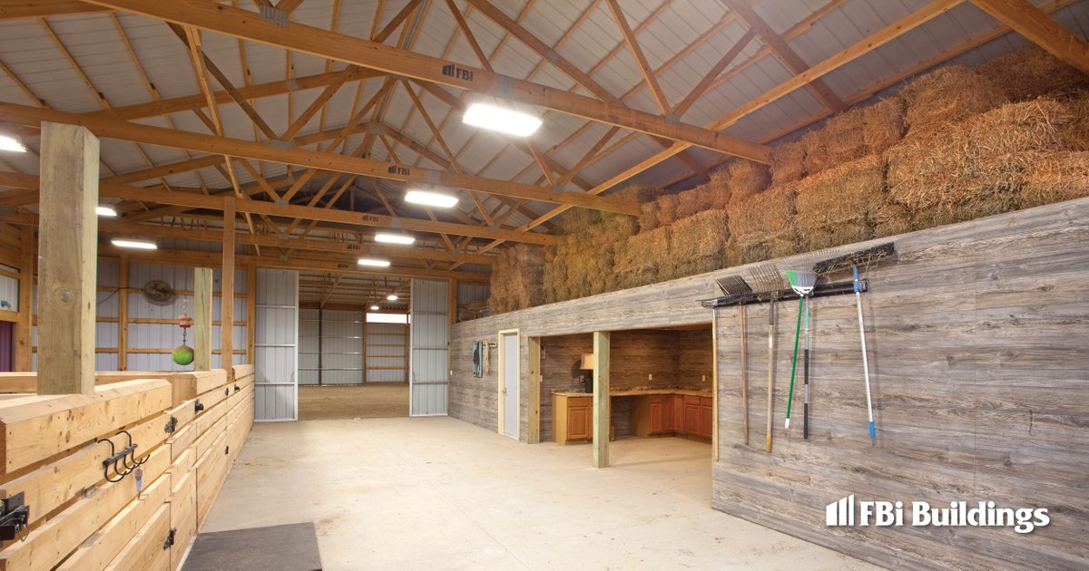 FBiBuildings's tweet photo. Equine enthusiasts, this #WhatWeBuildWednesday post is for you! 🫵

We built a 40’ x 48’ x 12’ horse barn with a 60’ x 80’ x 14’ indoor riding arena. It’s the perfect setup for year-round riding, training, and care. 🐎

https://t.co/H70J95mhTD https://t.co/RVU3g0m1IF