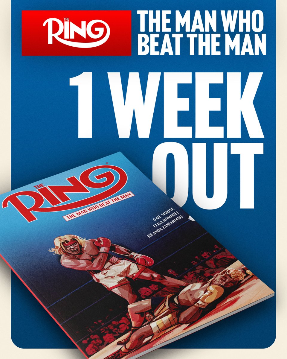 ringmagazine's tweet photo. ONE WEEK until the launch of the first issue of The Ring’s and Dark Horse Comics’ new series “The Ring: The Man Who Beat The Man” - on sale beginning June 3rd 👀

Find your local comic store to order ➡️  https://t.co/1GFtp5nJgG https://t.co/y0oUFdOcob
