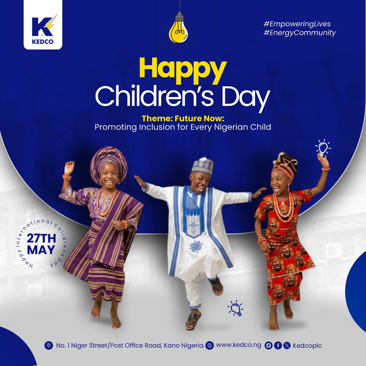 kedcoplc's tweet photo. Celebrating the future leaders of tomorrow.
Here’s to every child filled with hope, joy, energy, and endless potential. 

Happy Children’s Day! 💙 https://t.co/CnTyo0IEQf