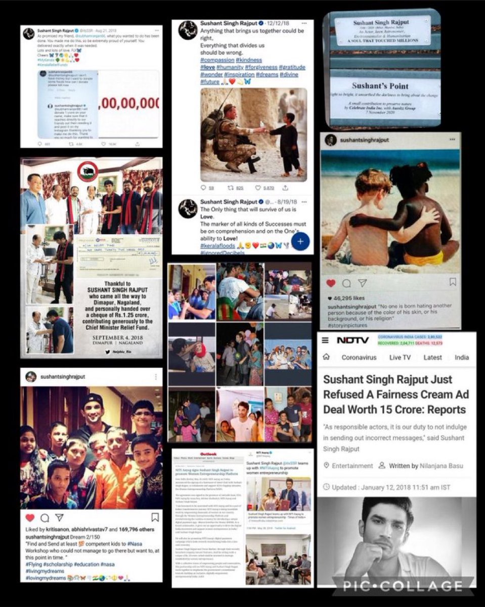 itsPPP4747's tweet photo. .@itsSSR 
A humble humanitarian who had the willingness to contribute towards a better society.

Sushant Singh Rajput Is Gold

#SushantSinghRajput𓃵 
#JusticeForSushant️SinghRajput https://t.co/MqTeZM5auw