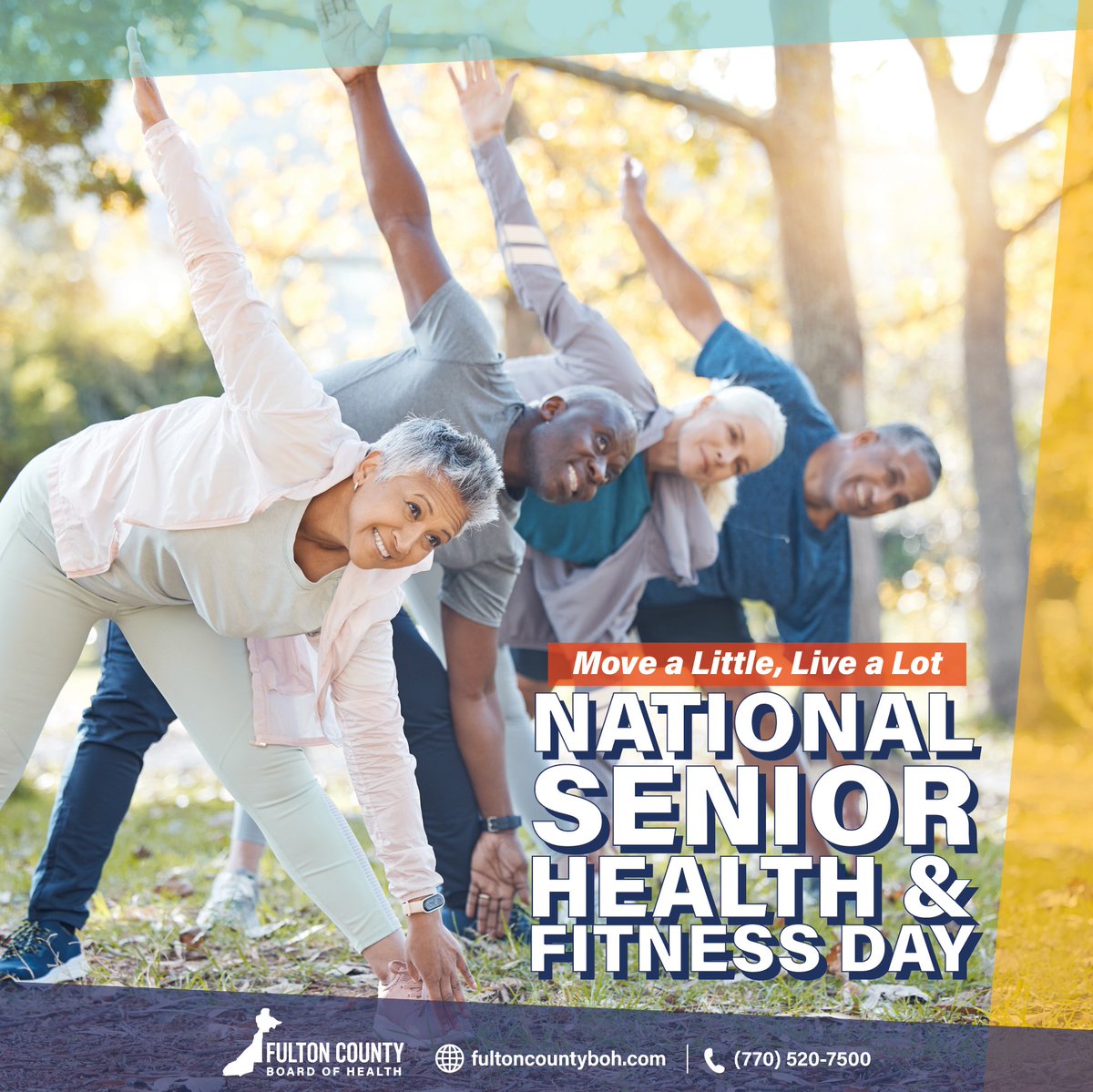 FultonHealth's tweet photo. Today is National Senior Health and Fitness Day! 

Encourage older adults in your life to exercise! Whether it's walking or light resistance training, tell them to get moving! 

For more information on our chronic disease prevention services, click here: https://t.co/pBADkkl9wx https://t.co/8rqPb77fNU