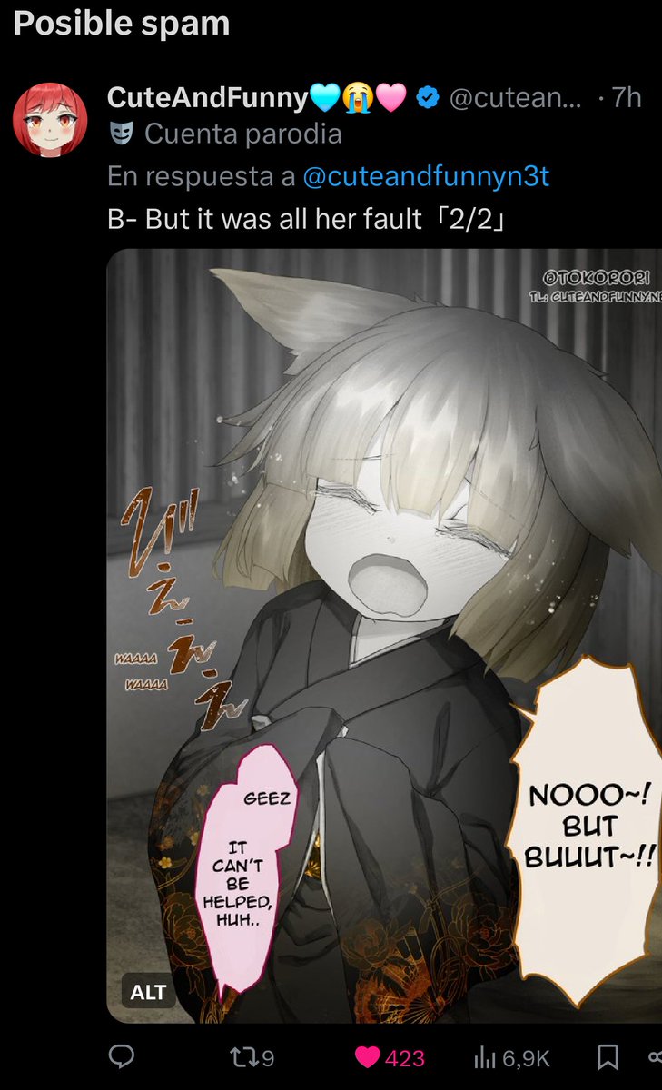 DoctorKyure's tweet photo. @cuteandfunnyn3t Did you just get spam checked on your own post? https://t.co/wdYkAERnpJ