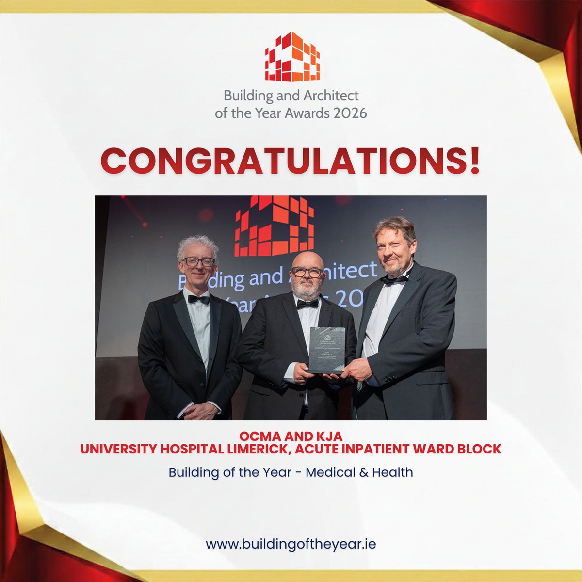 BuildingAwardIE's tweet photo. Congratulations to the winner of the Building of the Year — Medical &amp; Health. 🏥

#BuildingoftheYearIE https://t.co/HcHXUnNcsD
