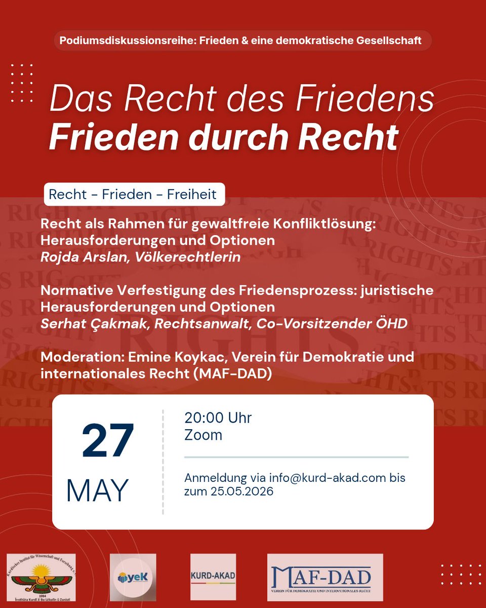 KurdAkad's tweet photo. Ihr könnt die Podiumsdiskussion auch auf unserem YouTube Kanal verfolgen.

Her weha hûn dikarin li ser kanala youtube panela me bişopînin.

You can follow our panel debate also on our YouTube channel.

https://t.co/KKp4bqgbSy https://t.co/zSnqktbOcF