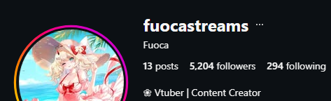 FuocaTTV's tweet photo. I know it's not much for others in the vtuber space but I surpassed 5000 followers on Instagram yesterday night 😭 Thank you everyone 😭 https://t.co/oMmA6iPoVB