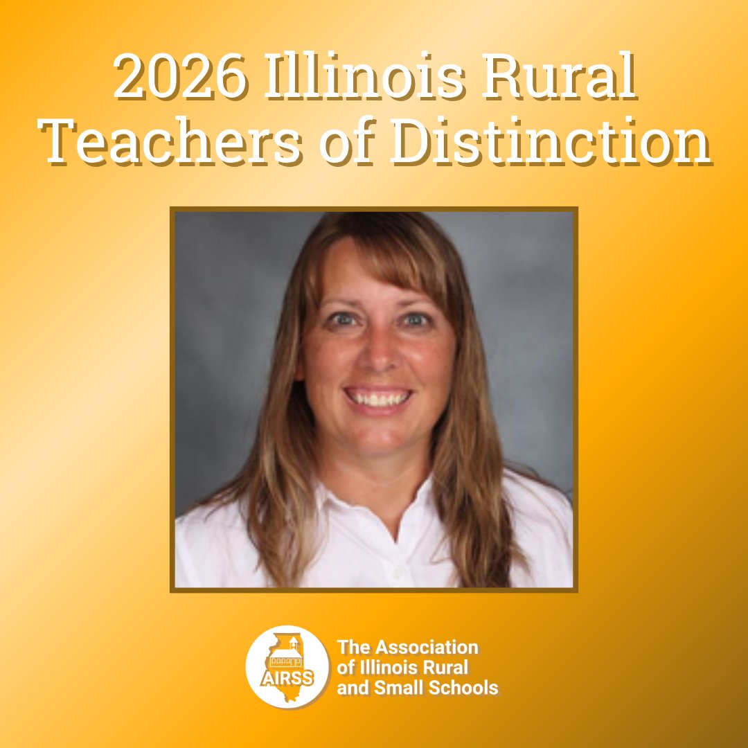 AIRSSedu's tweet photo. "Natalie has invested in her rural school. She has provided opportunities that literally wouldn’t have existed for Earlville students." 👏 Congratulations to Natalie Mahler, one of our 2026 Illinois Rural Teachers of Distinction! 🎉 Learn more: https://t.co/oZuTWz60fe https://t.co/oQ00yxXK3H