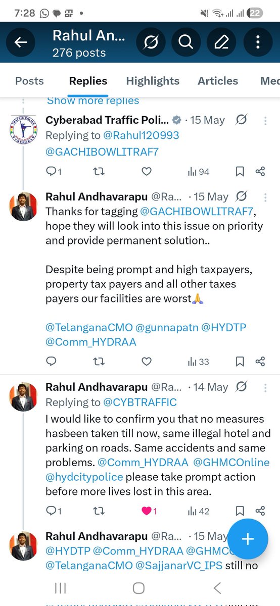 Rahul120993's tweet photo. @CYBTRAFFIC @GACHIBOWLITRAF7 You have replied same message 4 times for the same issue during this entire month.But the interesting thing is after you tag the Gachibowli handle and forget tracking the issue they don't ever took any corrective measure..@TelanganaDGP @hydcitypolice we don't want forward message https://t.co/IGX7lVt5SQ
