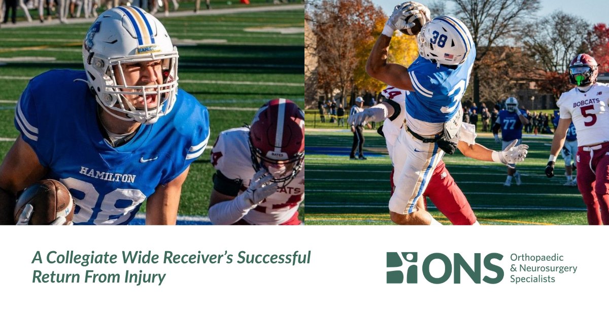 ONSMD's tweet photo. Lucas suffered a severe ankle fracture that threatened his return to football. Thanks to surgery and recovery planning by Dr. Andrew Pao, foot and ankle surgeon at ONS, he returned to the field 11 weeks later. Read the full story: https://t.co/hniOcd1e3r https://t.co/16pvloQZRN