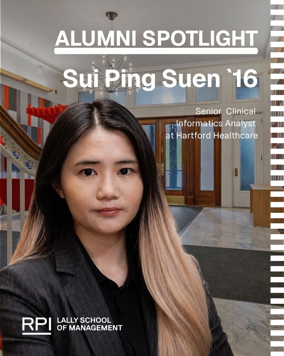 RPILally's tweet photo. Sui Ping Suen’s story highlights how analytics and technology can be used in healthcare to make a real impact.  We love seeing students connect business, data, and innovation to solve problems that matter. ❤️📊

Read more: https://t.co/Rbaso5sMC8

#LallyMeansBusiness #RPI https://t.co/JMg8AQnOTu