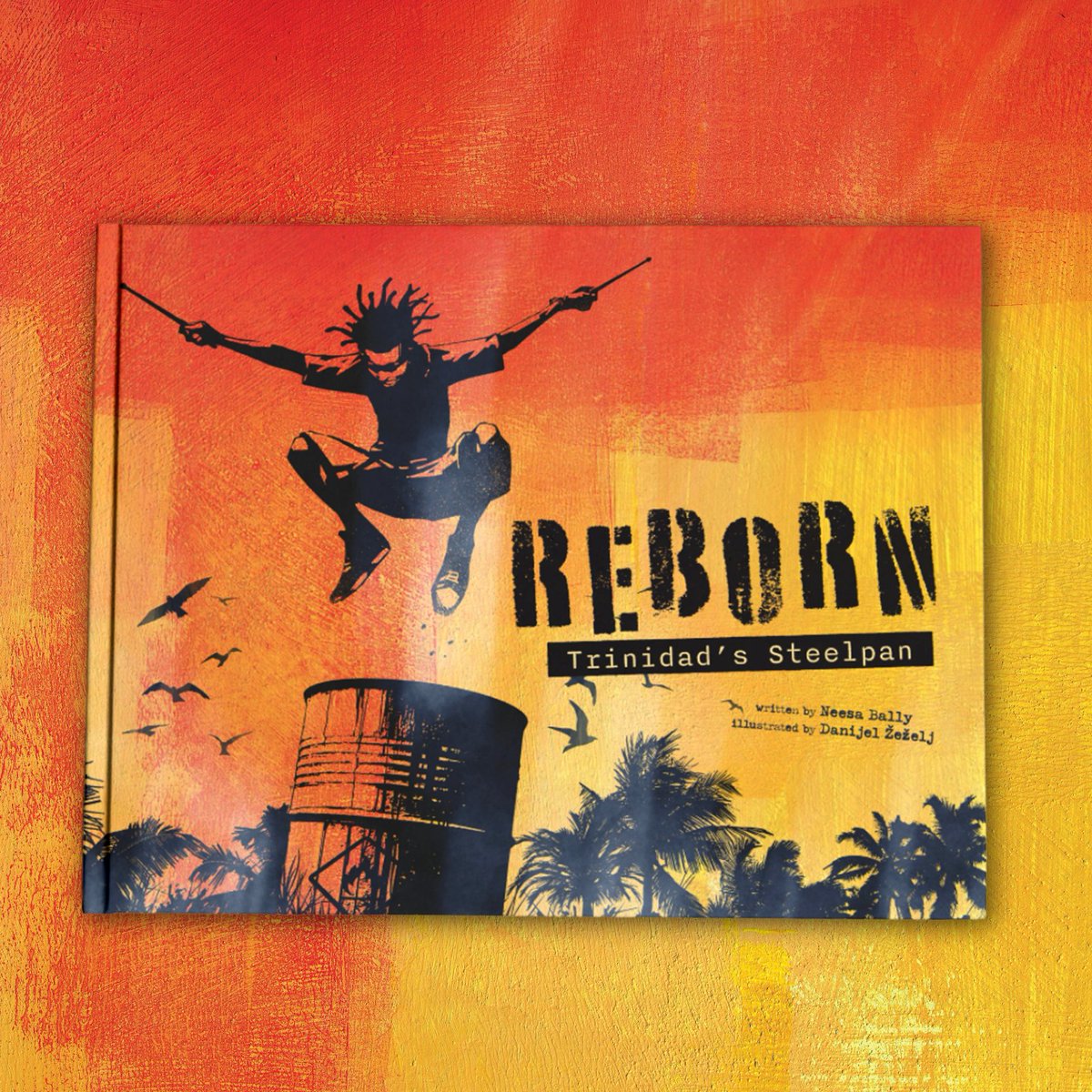 ReycraftBooks's tweet photo. Cover Reveal! 🎉 'Reborn: Trinidad's Steelpan' by @neesabally &amp; Danijel Žeželj. This lyrical picture book uses stunning illustrations to tell the story of the steelpan, the drum that is Trinidad and Tobago's national instrument. Out 8/4

Preorder Now→ https://t.co/3oXGYVtzWd https://t.co/l7N1XHVF1f