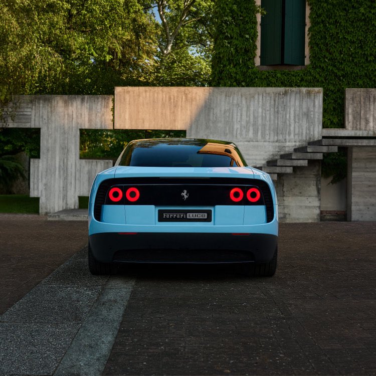 larstvede's tweet photo. The Ferrari Luce looks to me like the official vehicle of a luxury oat-milk startup 😵‍💫

They should have learned from Jaguar what not do do. https://t.co/mCNXkhyjYK