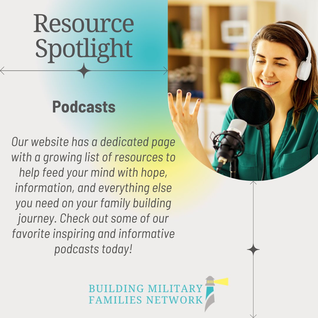 BuildMilFamsNet's tweet photo. 🎧 Resource Spotlight: Empower your family building journey with expert podcasts for military and veteran families. Listen now! 👉 https://t.co/Ry8FFRJdf8 #FamilyBuilding #PodcastPicks #MilitaryFamilies #ParenthoodJourney #BuildingMilitaryFamilies https://t.co/Wo3BS1Fxzs