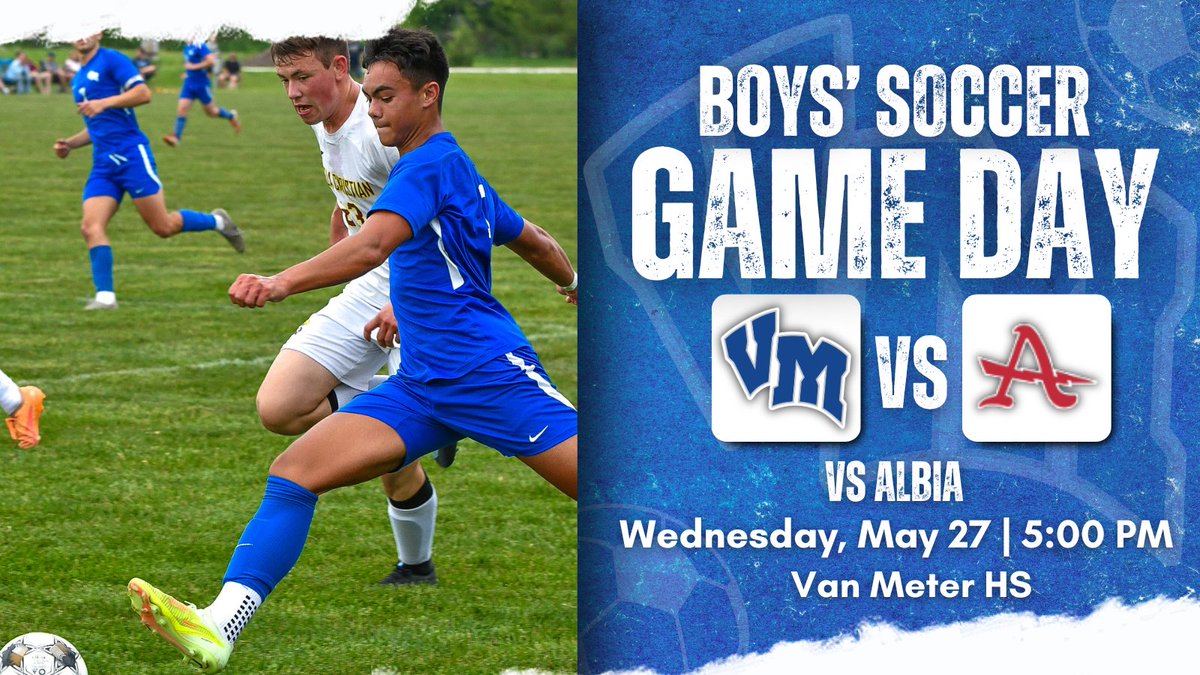 vanmeterschools's tweet photo. GAMEDAY: Itβs sub-state soccer day! Good luck to our boys soccer team as they take on Albia. Letβs go, Dawgs! β½
π 5:00pm
π Van Meter HS
ποΈ https://t.co/2jpGFWrvpT
#VanMeter https://t.co/y8yZP49wEi