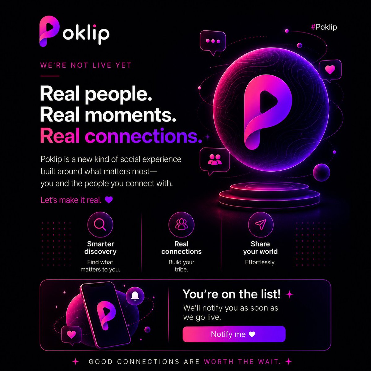 Poklipapp's tweet photo. Klip It. Share It. Shape It. Poklip waitlist is now live. 
#Poklip #AppLaunch #ComingSoon https://t.co/d0Tf1f0st1