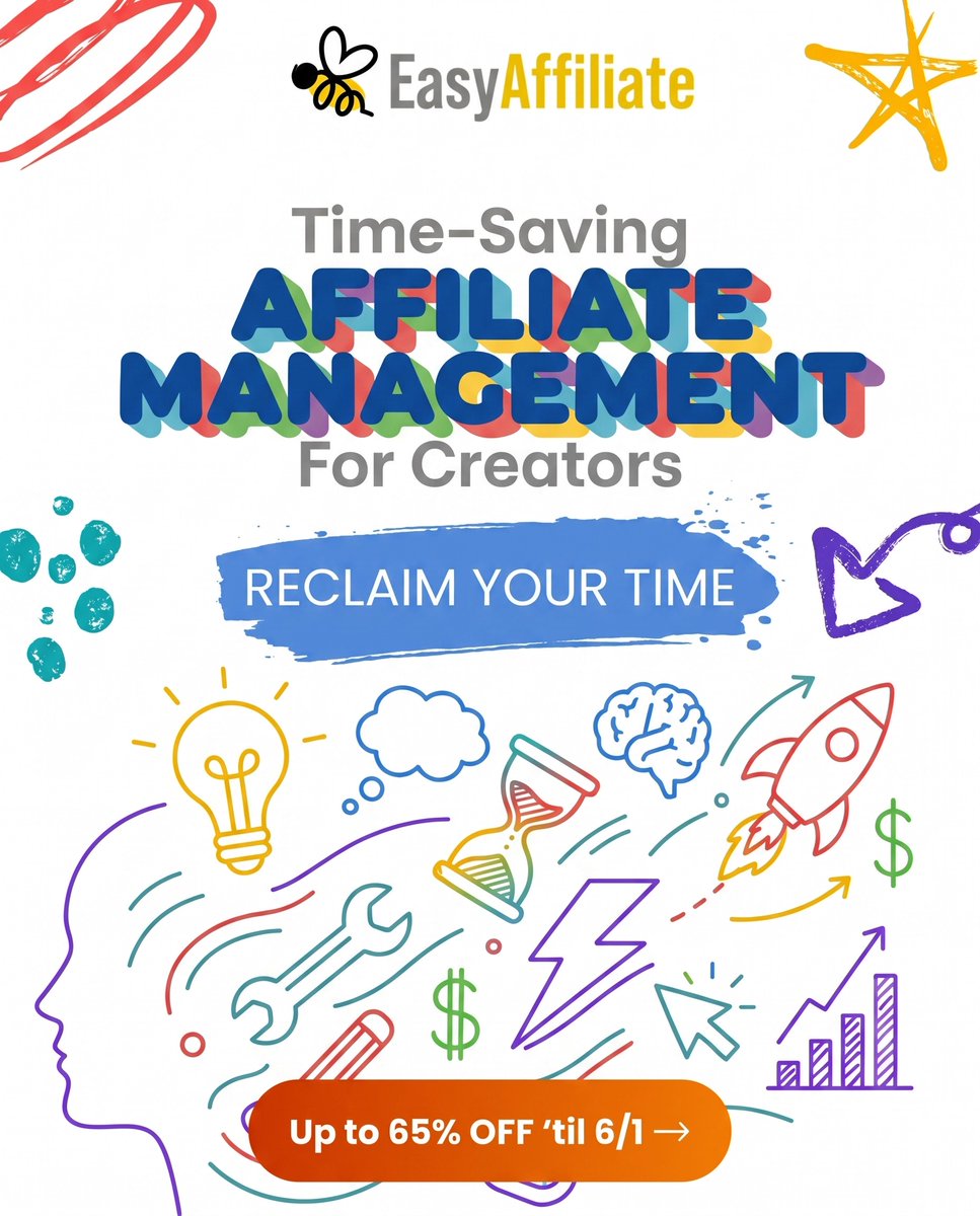 easyaffapp's tweet photo. Your best work happens when you're creating, not chasing sales 🎨 Easy Affiliate lets you focus on the creative work while making managing your affiliates a breeze + you can get up to 65% off 'til June 1, so you can get back to writing, designing & building the work that actually pays off.
👉 https://t.co/0QVCkvwSLT