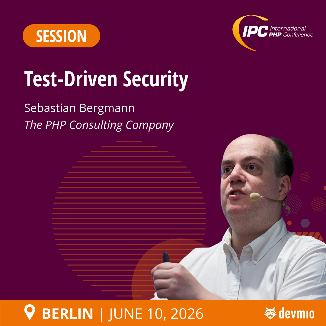 phpconference's tweet photo. 🔐 Security bugs often start as missing tests

At #IntPHPcon, Sebastian Bergmann shows you how PHPUnit coverage can help you:
✅ catch gaps earlier
🛡 strengthen security
🧪 build safer PHP apps

📅 Wed, June 10, 2026

🔗 https://t.co/yw5FEE5frp

#PHP #PHPUnit #WebSecurity https://t.co/K2xXAD2wXy
