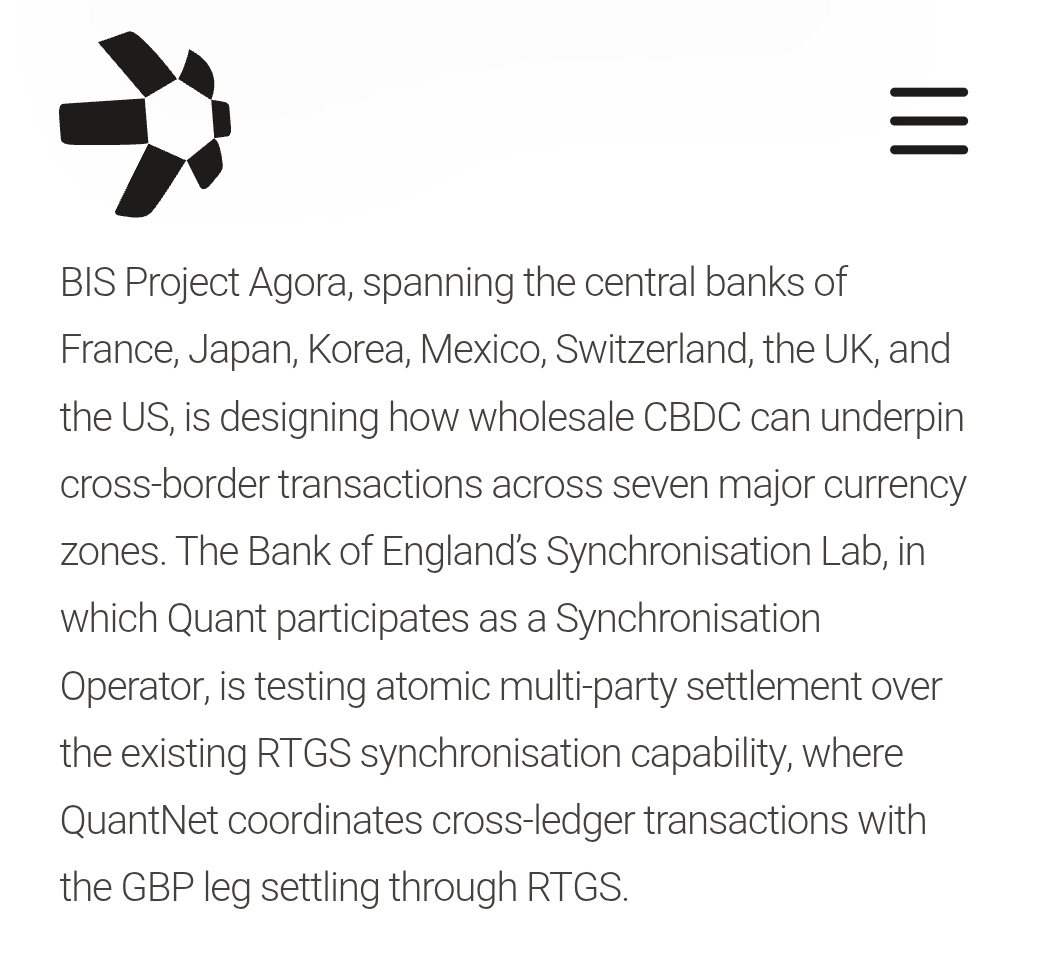 ChartNerdTA's tweet photo. BIS –> Project Agora –> $QNT 🤔 https://t.co/fTglFsyhcc