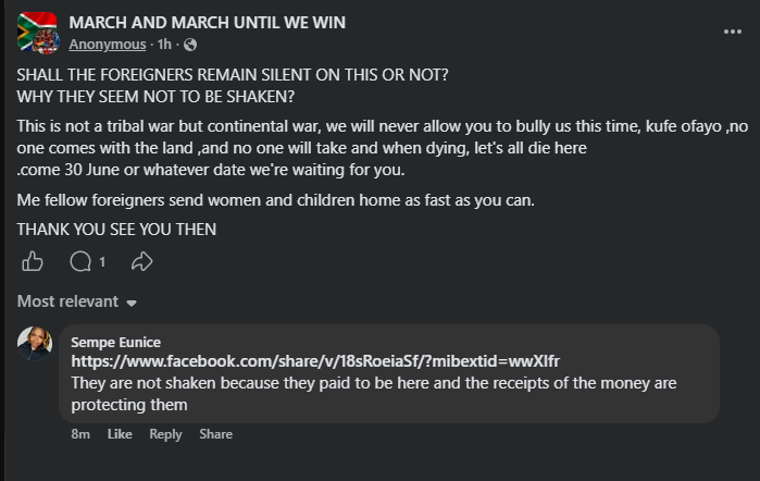 WesternPulse88's tweet photo. Anonymous member: SHALL THE FOREIGNERS REMAIN SILENT ON THIS OR NOT?
WHY THEY SEEM NOT TO BE SHAKEN?
This is not a tribal war but continental war, we will never allow you to bully us this time, kufe ofayo ,no one comes with the land ,and no one will take and when dying, let's all die here
.come 30 June or whatever date we're waiting for you.
Me fellow foreigners send women and children home as fast as you can.
THANK YOU SEE YOU THEN
