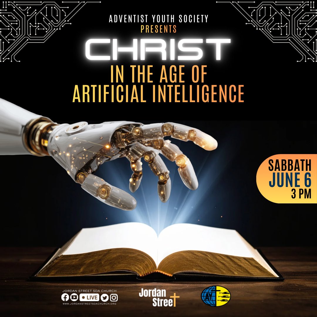 JSSDAC's tweet photo. 💻 🙏🏽 📱 🙌🏾 Join us for a special AY event! #JSSDAC #AdventistYouth #AI #Bible https://t.co/LFStXYIknm