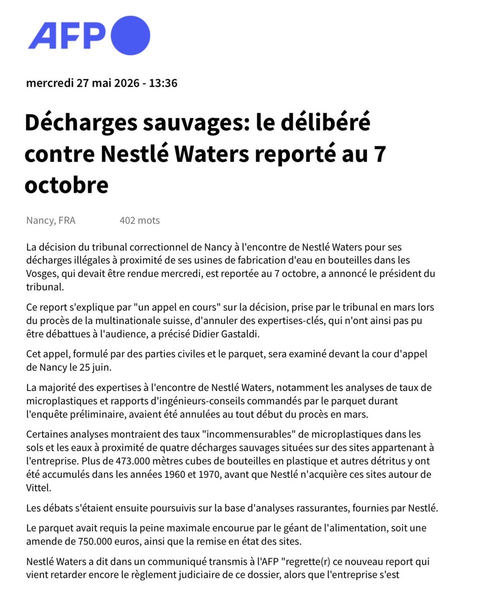 ClaudeMarcel54's tweet photo. AC!! Anti- Corruption ne peut être satisfait dans ce report , Nestle doit être condamné rapidement car cela fait des plusieurs années que cela dure . https://t.co/7AnBLWW3ug