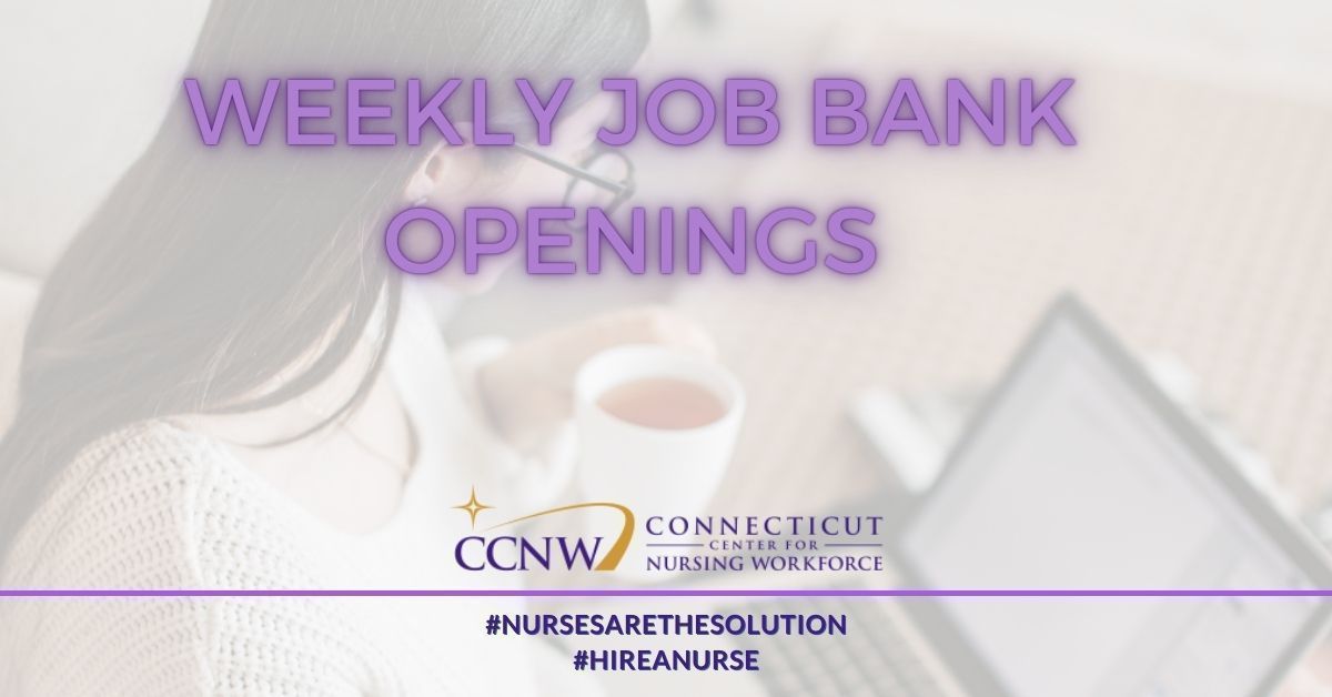 nurseworkforce's tweet photo. 🔎 #CCNWJobBank current open positions: https://t.co/IpidGqcTy8

Visit our website this week to view any newly added positions!

To set up a free online account and post open positions, email: mktg@ctcenterfornursingworkforce.com

#CCNW #NursingWorkforce #CTNurses #NursingCareers https://t.co/kw2dJUzAL9