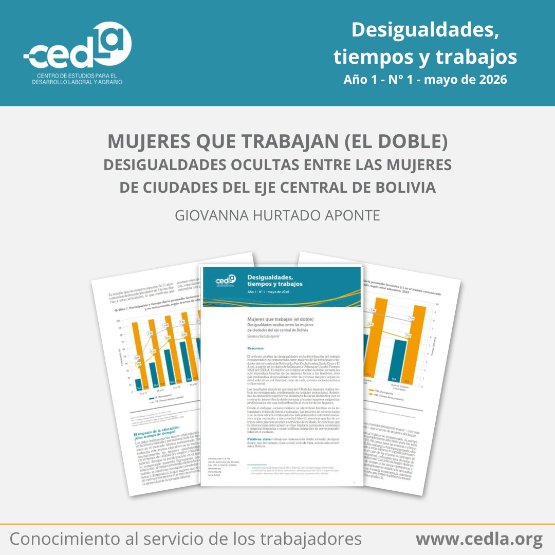cedlabo's tweet photo. Más del 93% de las mujeres en las principales ciudades de Bolivia realiza trabajo doméstico y de cuidado no remunerado a lo largo de toda su vida. Una carga constante que no disminuye con la edad ni con el nivel educativo.
Accede a nuestro último boletín: https://t.co/g1uD0DNTTe https://t.co/A8lOhwdoHs