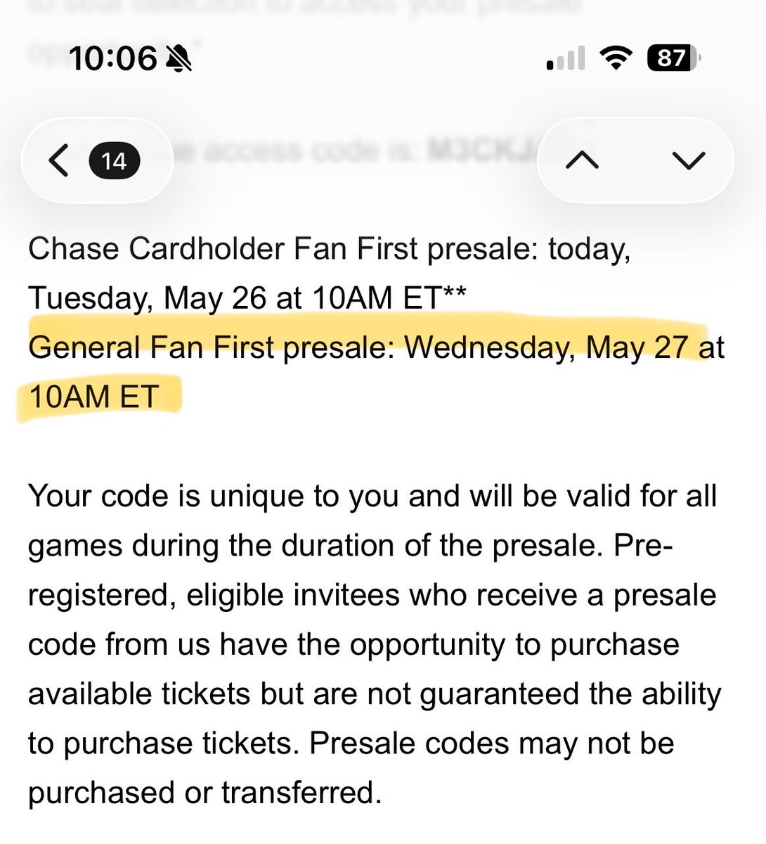 stepbacktreys's tweet photo. That is quite the statement made by removing the general Fan First presale slot for true New York Knicks fans. Currently not available or displayed on @Ticketmaster!!! @TheGarden @nyknicks 

For viz: @BigKnickEnergy_ @KnicksMuse @BenStiller https://t.co/QnaewKVwBd