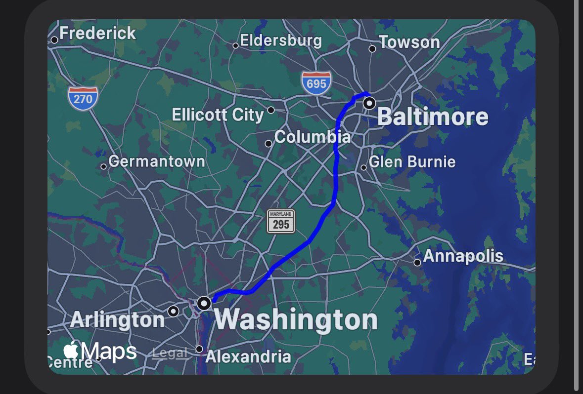 SS_DCTransit's tweet photo. Washington-Baltimore when Amtrak runs express. 32 minutes averaging 76 mph. The new tunnel should speed this up quite a bit as the slowest parts leaving Washington and entering Baltimore. https://t.co/mXARim3EDz