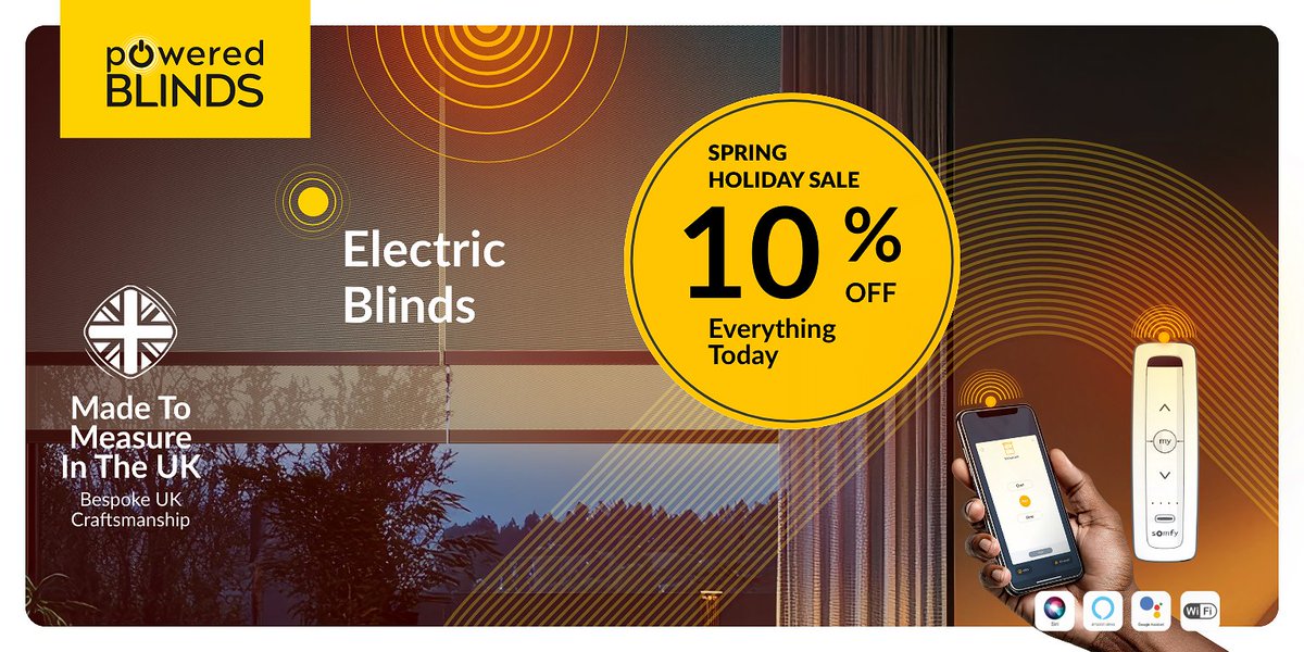 PoweredBlinds's tweet photo. Spring Holiday Sale at Powered Blinds ⚡🌼

Enjoy 10% OFF everything for a limited time only 🤍

Upgrade your home with smart, motorised blinds designed for effortless control at the touch of a button.

Shop the flash sale today https://t.co/lQl8er1eq7 

#PoweredBlinds https://t.co/47odPmh1p1