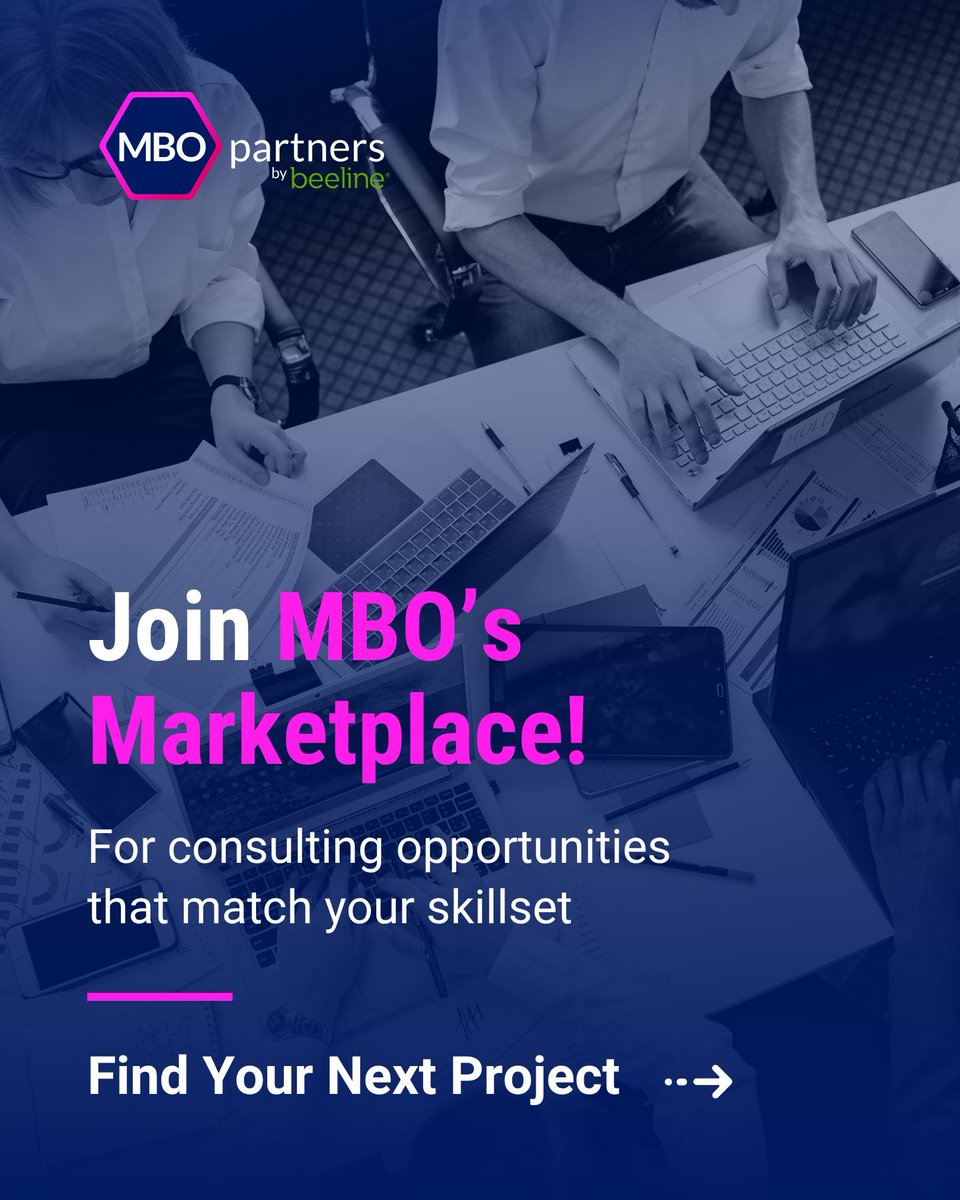 MBOpartners's tweet photo. You've done the work to build your skills. Now find the projects that put them to good use. 

Browse open consulting opportunities with MBO’s marketplace: https://t.co/dlfK2Af6yh

#IndependentWork #ConsultingJobs https://t.co/T3StwmuVY5
