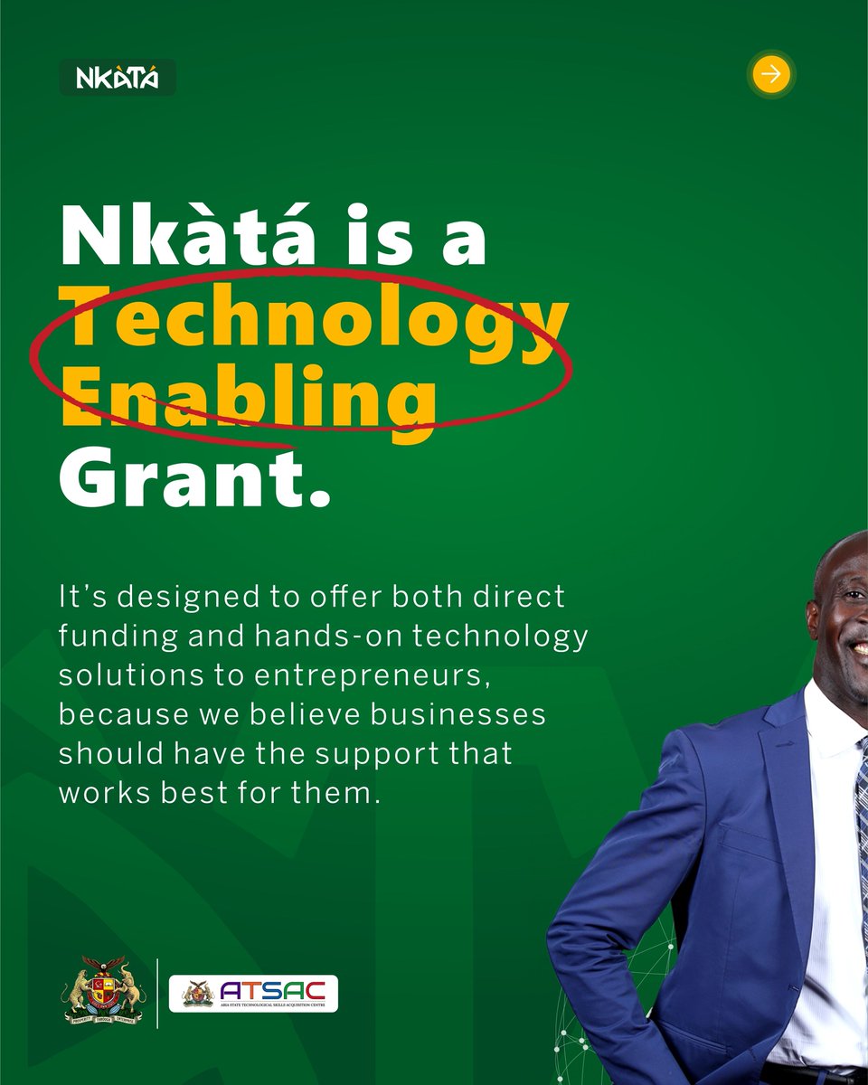 atsac_abia's tweet photo. Technology-enabling looks different for every business.
NKÀTÁ meets you where you are, support that fits what your business actually needs, and stays useful long after the grant.
Apply → https://t.co/mGjYjl1cZd
#ATSAC #Nkata #Nkata2026 #AbiaStateTech https://t.co/nLSgC5KTT4