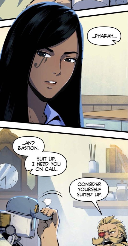 mushroomiiee's tweet photo. In chapter 12 of overwatch undivided, we learn who the new strike team is! 

Mei, Genji, Mercy, Reinhardt, Pharah, and Bastion.  Pretty good selection of characters! https://t.co/DiO1bkzW7S