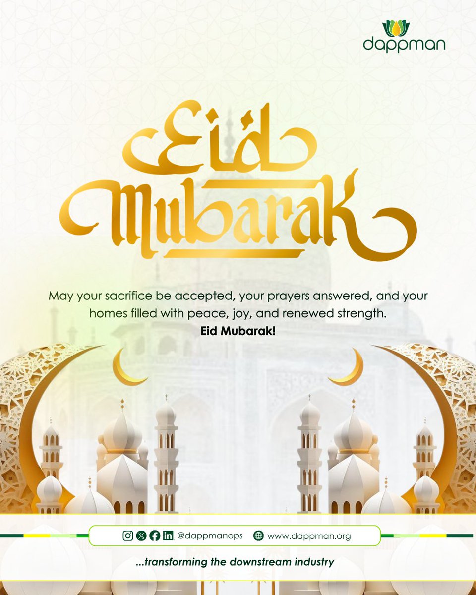 dappmanops's tweet photo. May this season bring peace, joy, and abundance to you and your loved ones. 
Eid Mubarak from DAPPMAN! 🌙 

#EidMubarak #EidAlFitr #DAPPMAN #Nigeria https://t.co/k98pXsuTIV