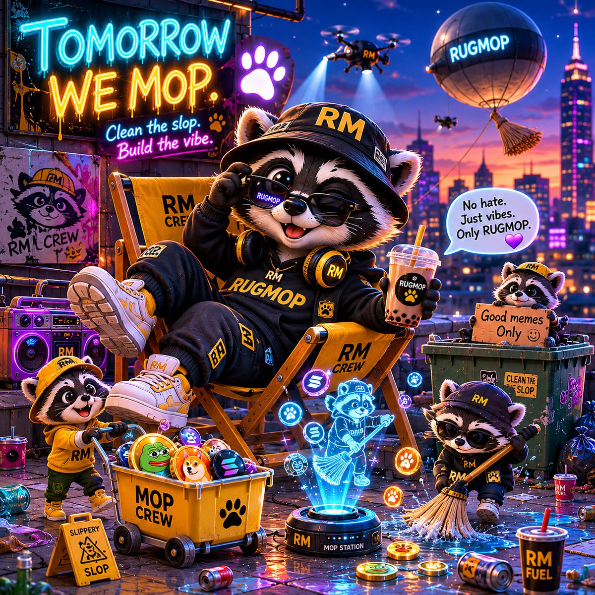 RUGMOPtoken's tweet photo. Rooftop meme break 🌆🧹

The mop gets a rest.
The crew gets the view.
The memes keep moving.

Drop one good vibe from today.

$RUGMOP #RUGMOP #MopCrew #NightVibes #GoodMeme #CryptoMemes #Solana https://t.co/WJ6p8JP6EZ