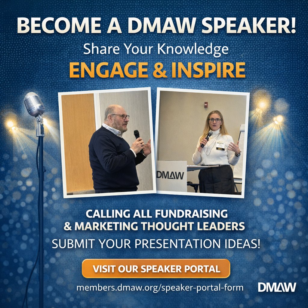 theDMAW's tweet photo. Calling all fundraising and marketing thought leaders!

DMAW’s Speaker Portal is now open for presentation proposals. Share your knowledge, spark new conversations, and help move the industry forward.
Apply here: https://t.co/N6lXruAPVS https://t.co/l8fymVVafk