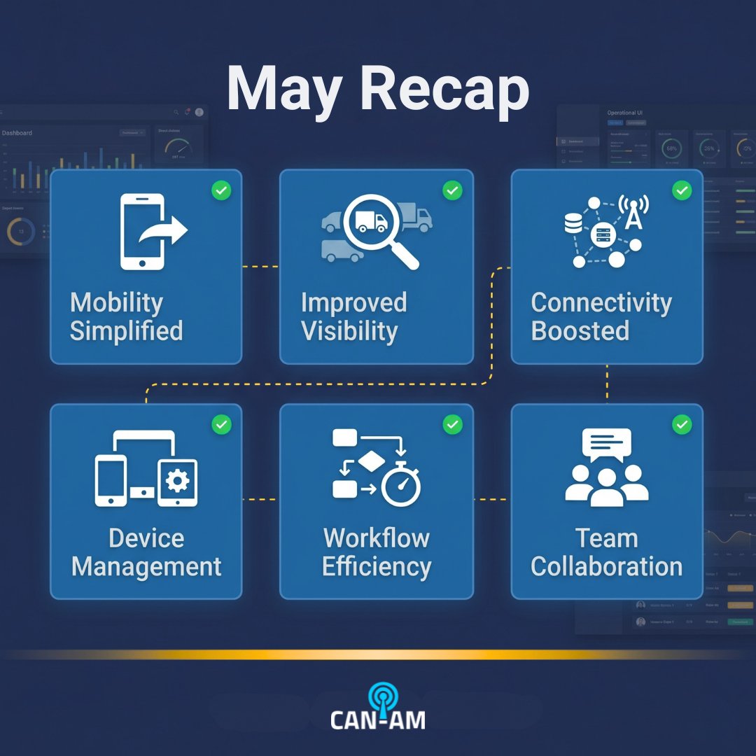 CanAmWireless's tweet photo. That is a wrap for May.

This month, we focused on simplifying mobility, improving visibility, and helping teams work with less friction behind the scenes. Small operational improvements often make the biggest difference over time.

#CanAmWireless #ITSolutions #EnterpriseMobility https://t.co/Itlcyw8fxq