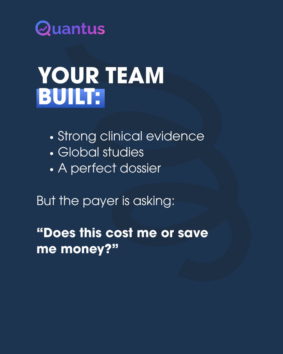 GetQuantus's tweet photo. 6 months of work.

4 minutes to read.

A “no.”

The problem isn’t your dossier.

It’s not answering:

👉 cost or savings?

💬 DM VALUE to see how to close with evidence.

#Pharma #MarketAccess #Healthcare https://t.co/q647eQeHoA