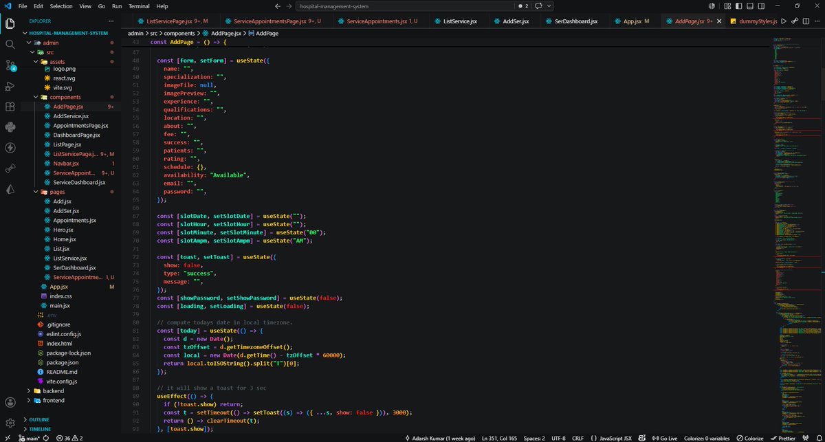 AdarshKumar206's tweet photo. Hello Coders,

Project - Hospital Management System using MERN Stack.
• Add New Doctor Page added.
• Only admin can add the doctor.
• After adding it is also coming in dashboard page.

#mern #reactjs #nodejs #expressjs #mongodb #clerk #buildinpublic #LearnInPublic #connect https://t.co/2LnQ6LExXw