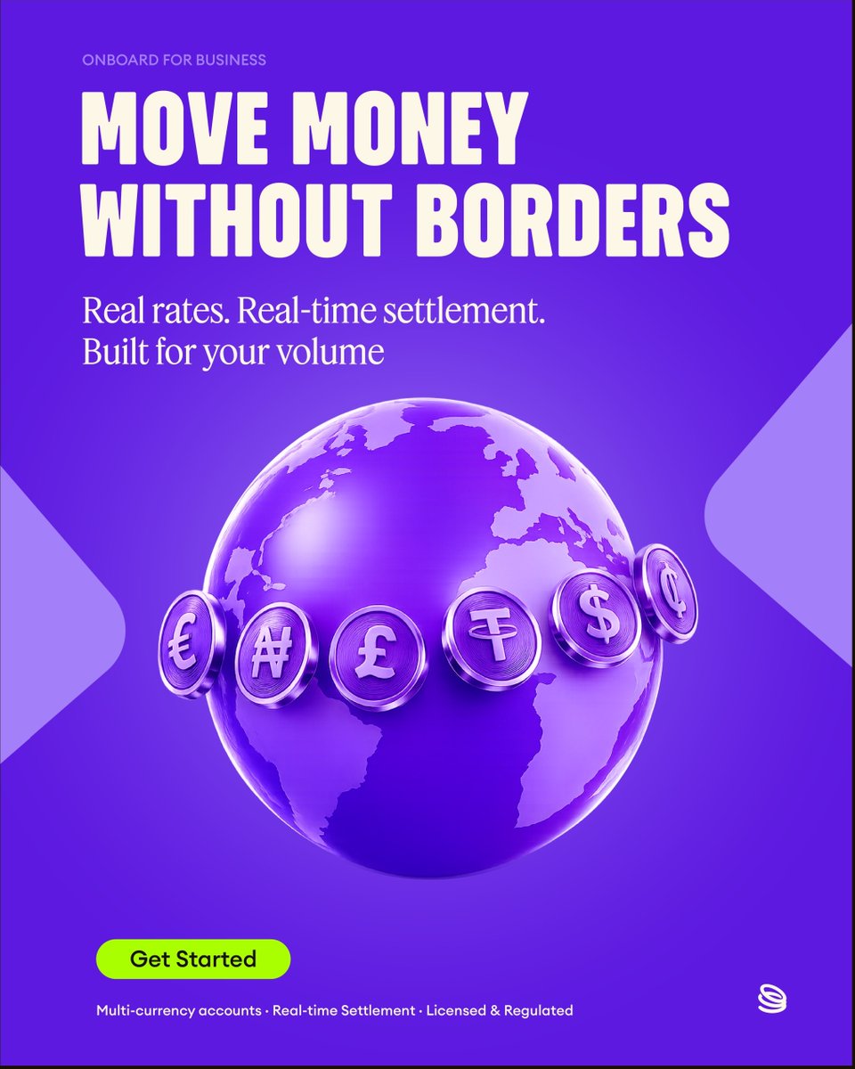 OnboardGlobal's tweet photo. Real-time settlements. Mid-market rates. Built for the volume your business is already moving. 

Get started today.