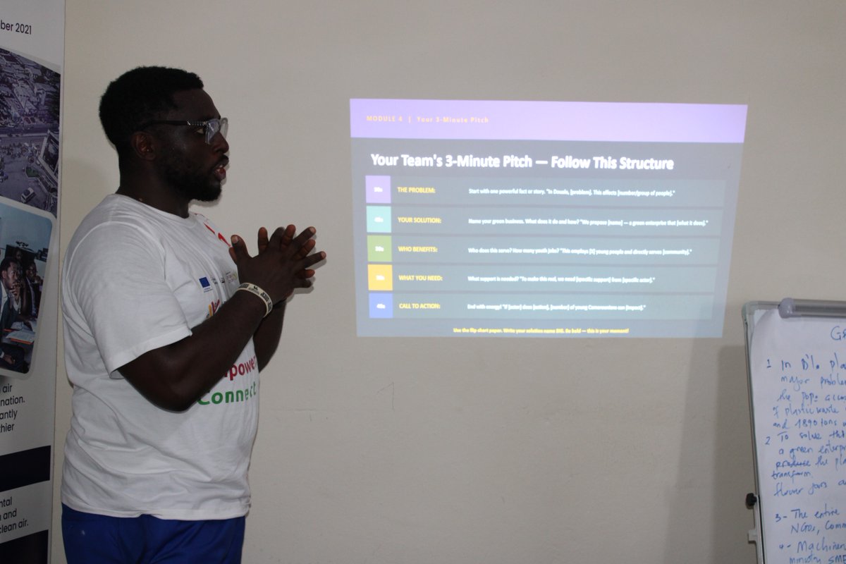 AshangwaH's tweet photo. A hackathon isn't always about tech. 💡  
Last Saturday in Douala — 5 teams, 5 green challenges, 3 minutes to pitch a real business idea that creates jobs &amp; demands policy change.  
Young people didn't lack ideas. They lacked the infrastructure to back them. 🌍#GreenJobs  #SDGs https://t.co/cJiSMg6j7E