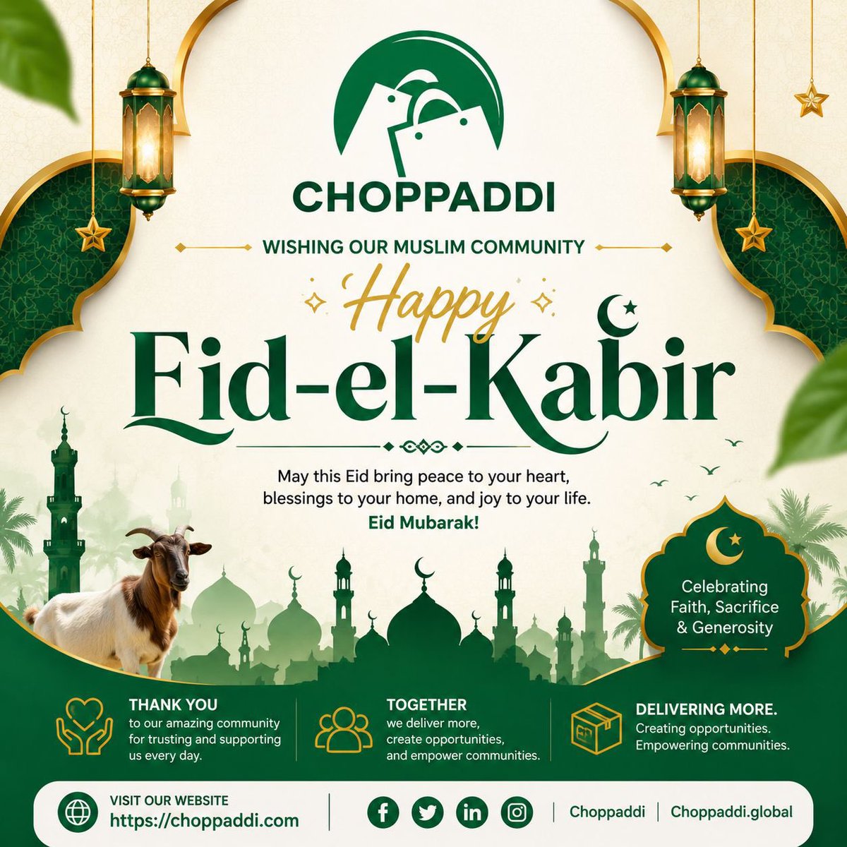 choppaddi's tweet photo. Eid Mubarak from all of us at Choppaddi! 🌙✨

May this Eid-el-Kabir be filled with faith, love and countless blessings.🤍

https://t.co/ywQMSJX0N2

#Choppaddi #EidMubarak #EidElKabir https://t.co/G0XfRCAImC