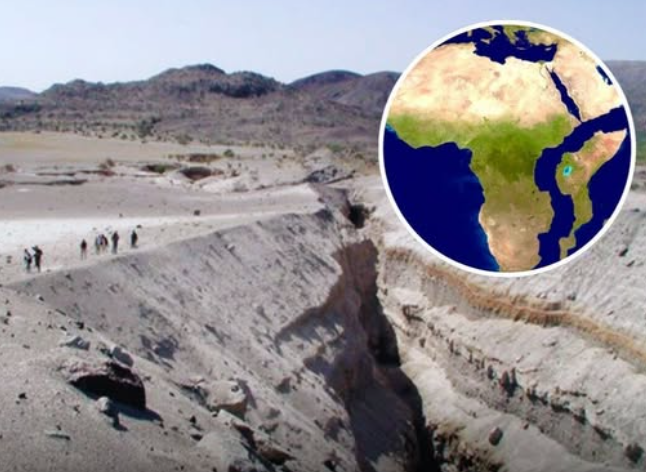 In 2005, a massive 35-mile-long crack suddenly opened in the ground in ...