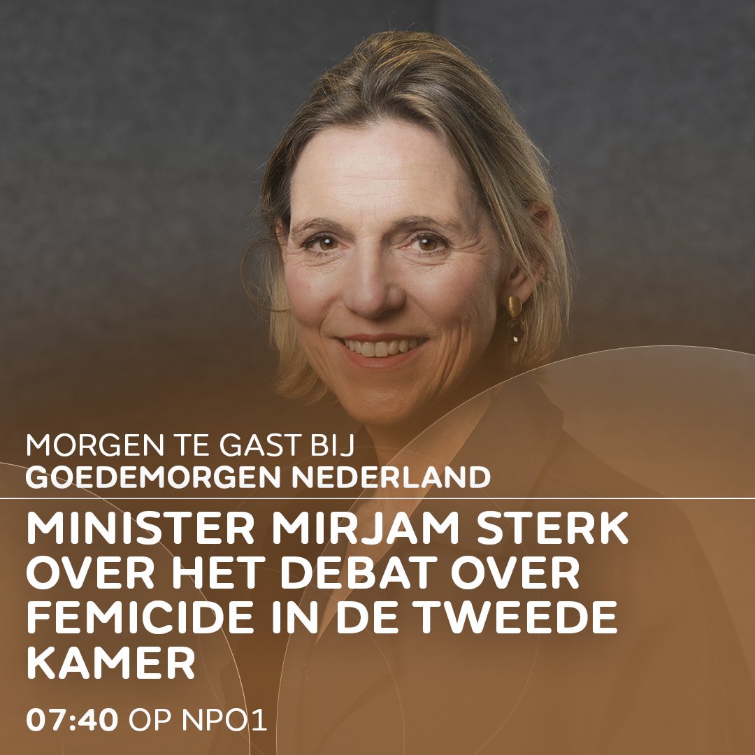 WNLVandaag's tweet photo. Minister @ministerLJS  over het debat over femicide in de Tweede Kamer.

Kijk morgen naar Goedemorgen Nederland, vanaf 7.30 uur op NPO 1. #WNL https://t.co/kz1jsU4YV1