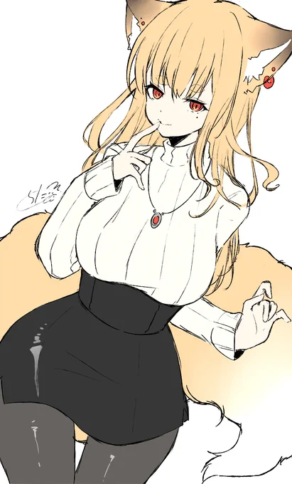 らくがき きつねのお姉さん