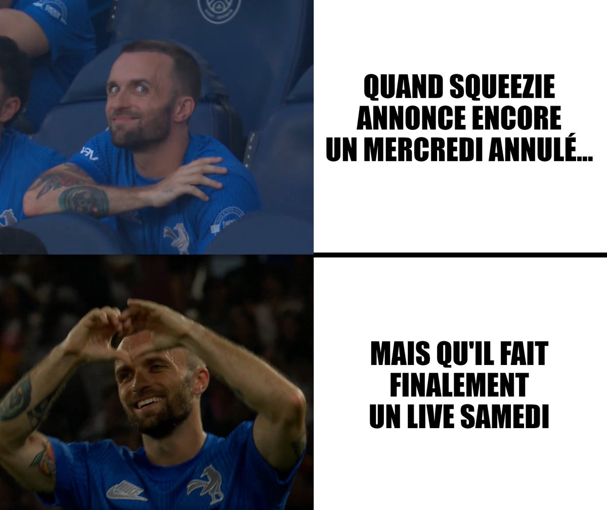 SqueezieTV's tweet photo. À force, on va peut-être renommer « La soirée du mercredi » en « La soirée de la semaine » 🖐️🤚

Pas de soirée ce soir, rendez-vous samedi les Squeezos ! https://t.co/m67Wumm19I